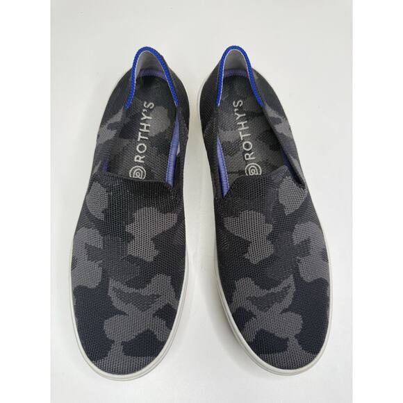 Rothy's The Original Sneakers Womens 8 Gray Camo Knit Slip On Loafers - Picture 1 of 11